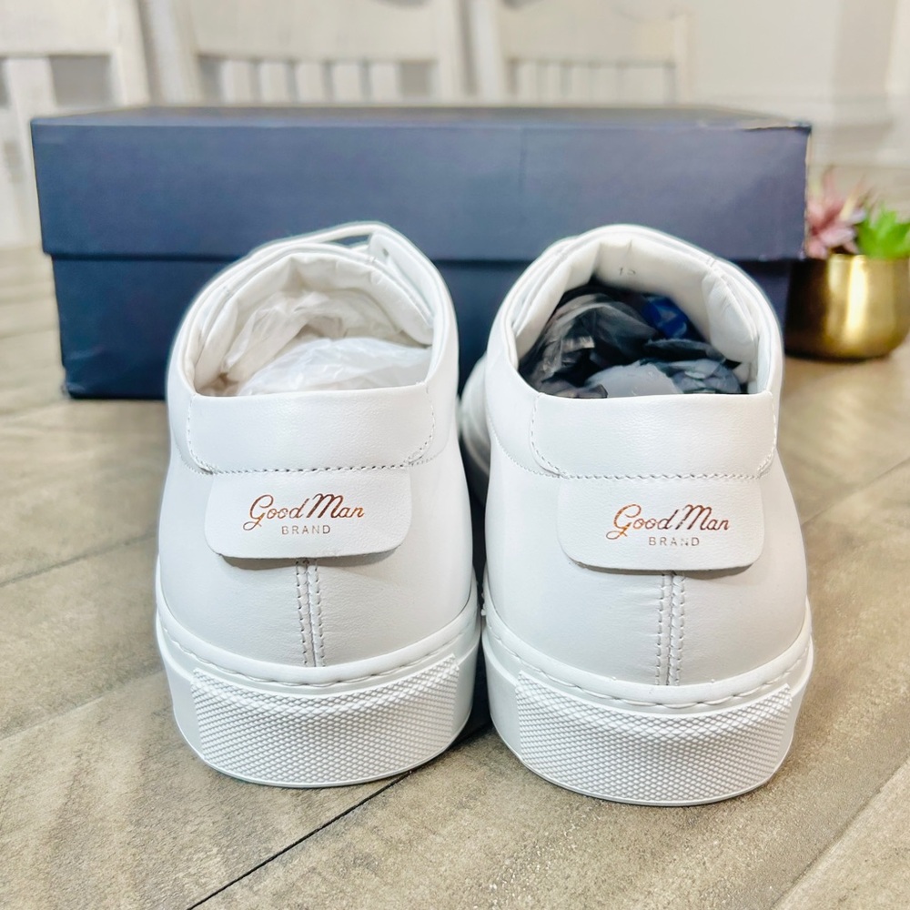 Good Man Brand Edge Men's White Leather Low Italian Sneaker Size 13 - Picture 6 of 7